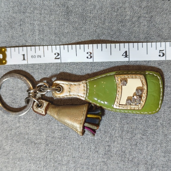 Coach Leather Champagne bottle keychain key fob with rhinestone bubbles! - Picture 4 of 5